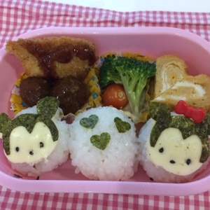 簡単キャラ弁☆ミッキー＆ミニー　ツムツムのお弁当♪